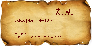 Kohajda Adrián névjegykártya