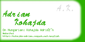 adrian kohajda business card